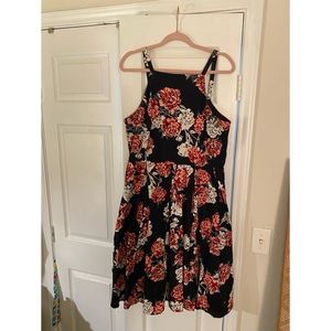 Torrid Floral High Neck A-Line Dress, Size 14